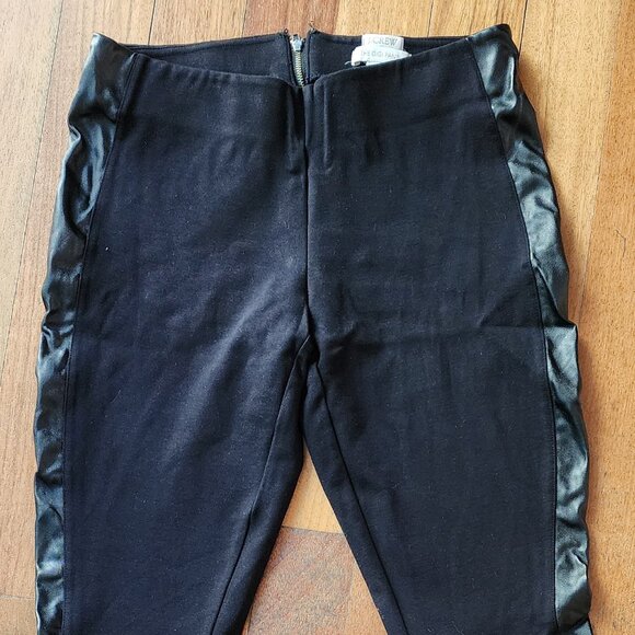 J. Crew Gigi Pants With Faux Leather Tuxedo Stripe Size 4 - Picture 4 of 10